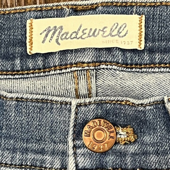 Madewell High Riser Skinny Jeans Raw Hem Ankle Women's Size 26 (26x25) Stretch - Picture 6 of 12
